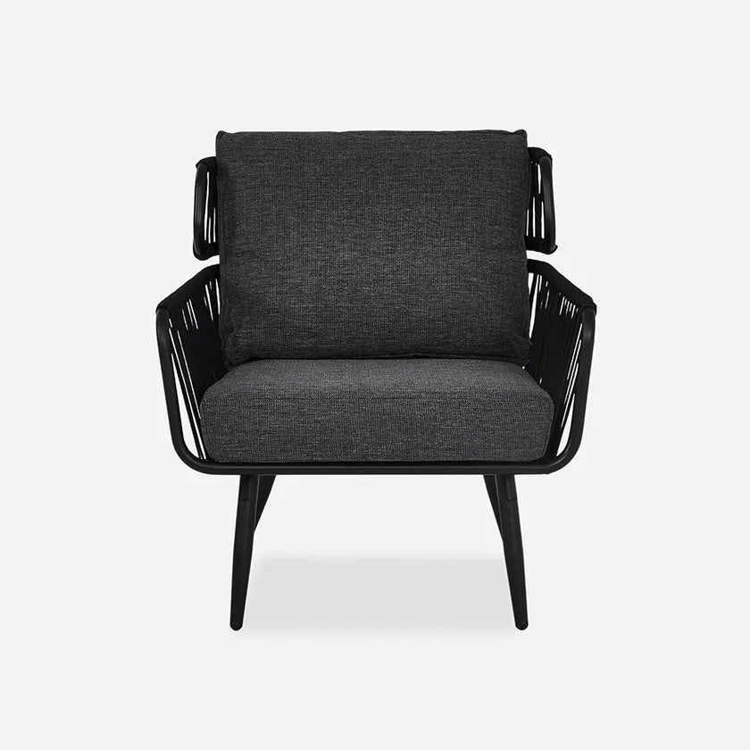 Greta lounge chair, gray & black