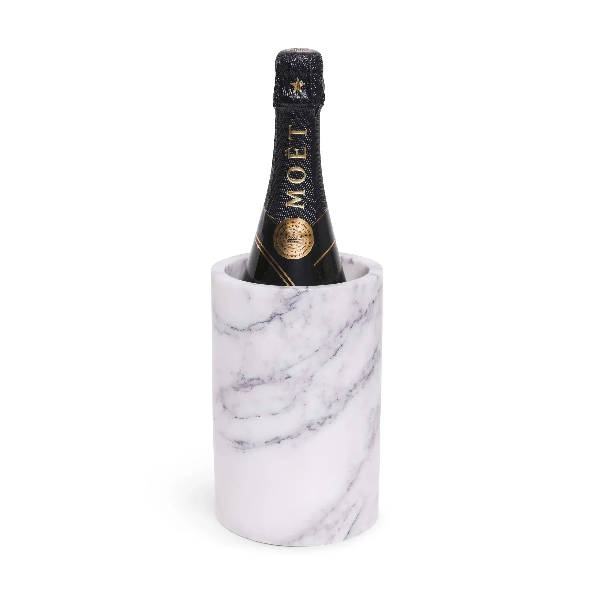 Marble Vase/Wine Cooler White Ø12×18 cm