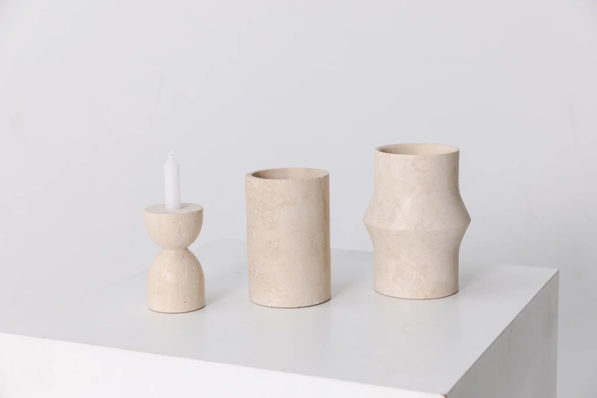 Travertine vase/wine cooler Ø12×18 cm