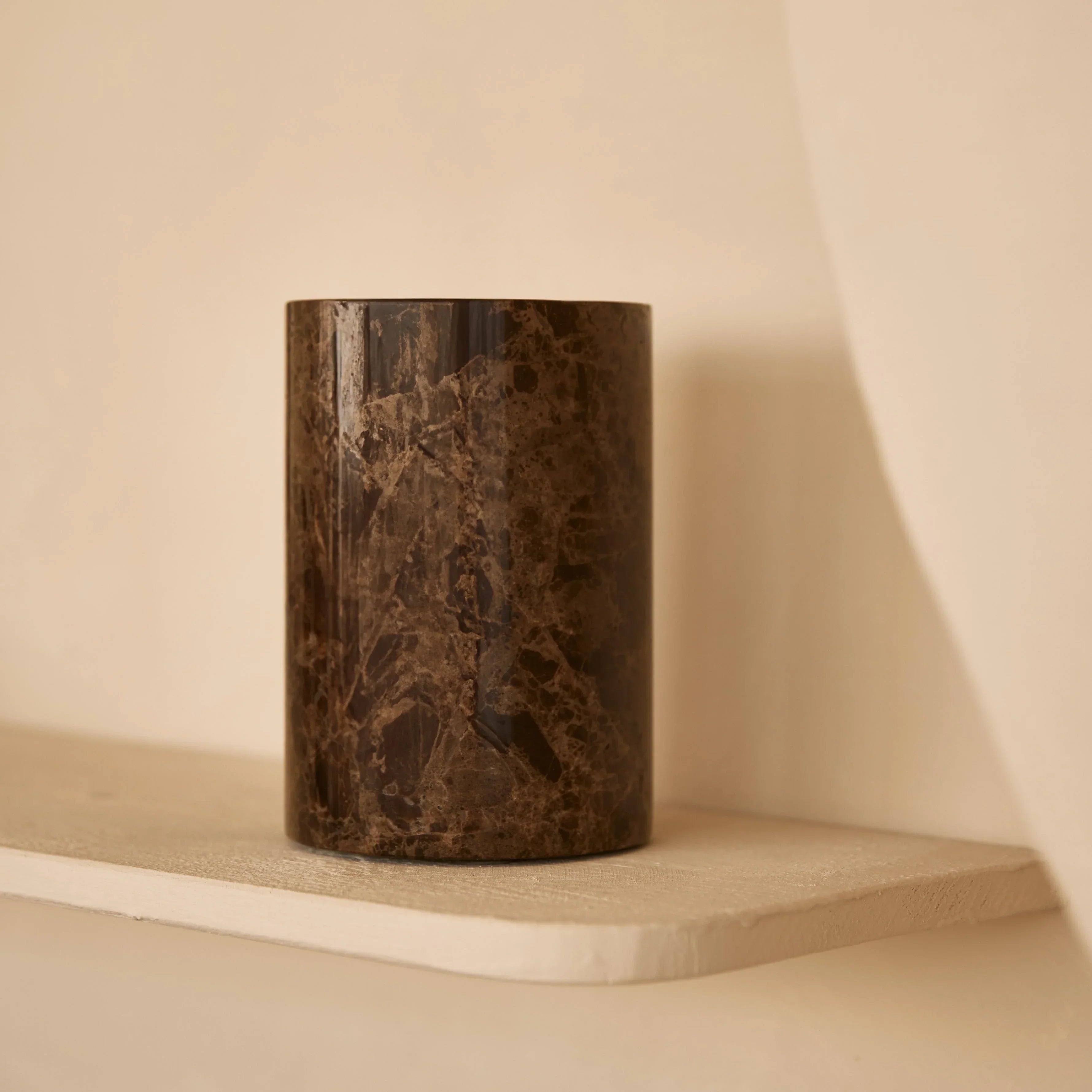 Marble Vase/Wine Cooler Brown Ø12×18 cm