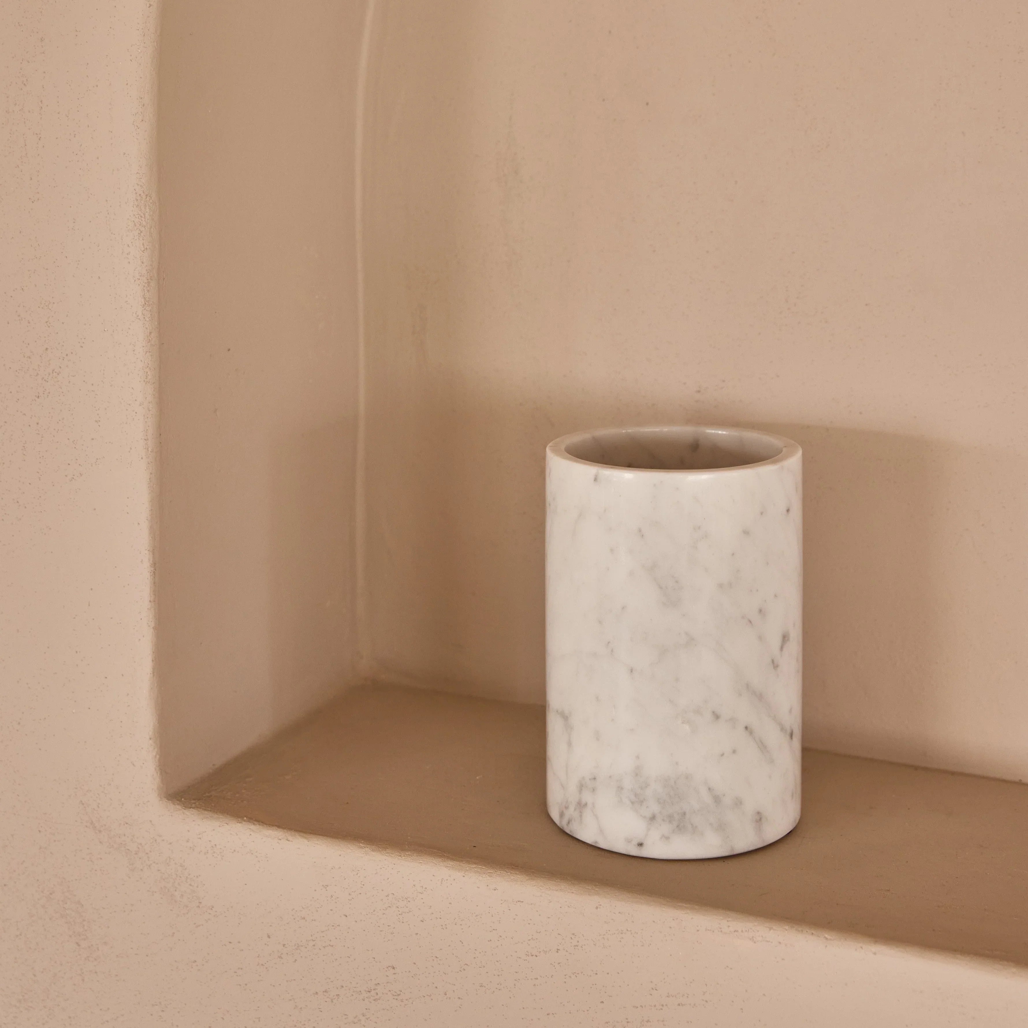 Marble Vase/Wine Cooler White Ø12×18 cm