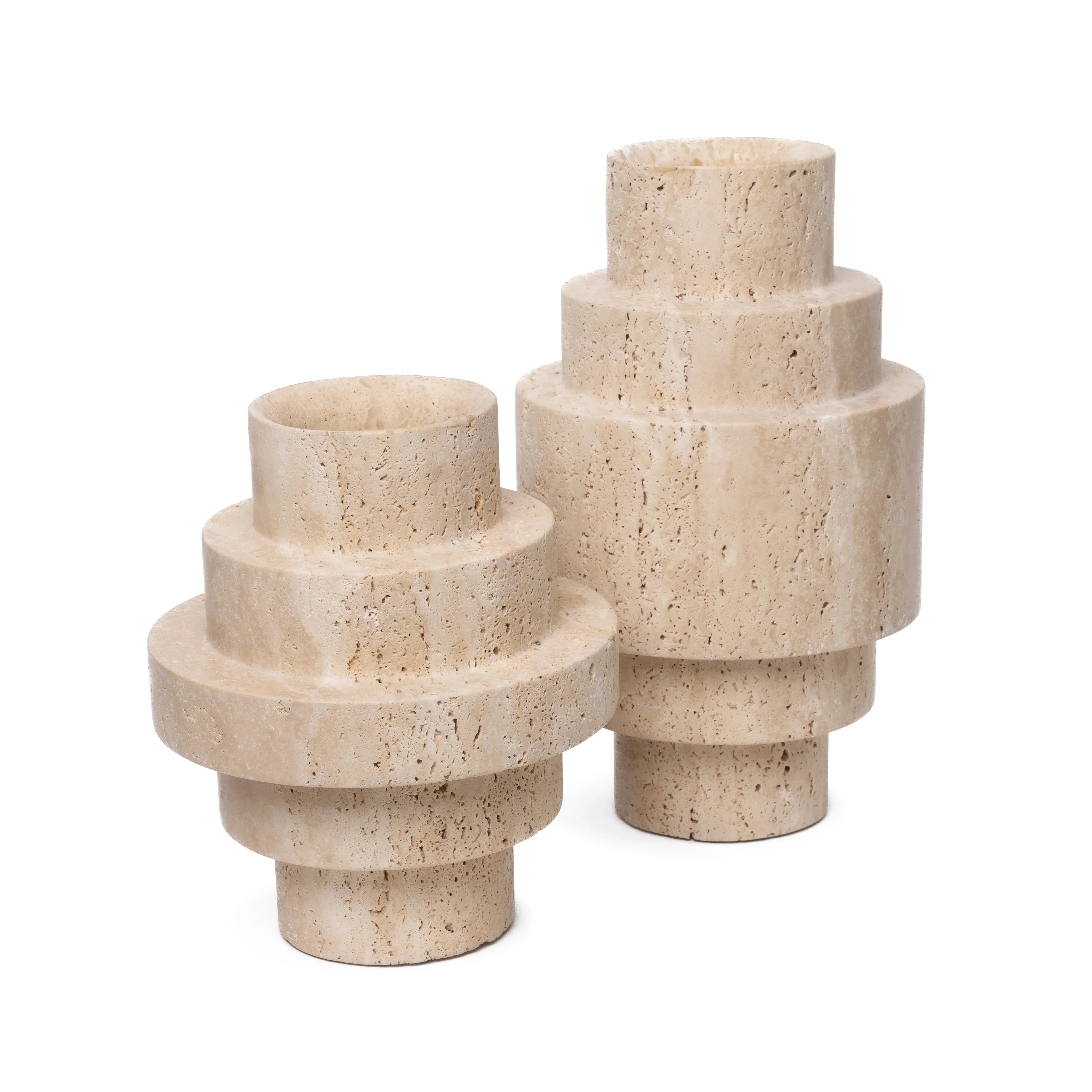 Travertine vase set Agano