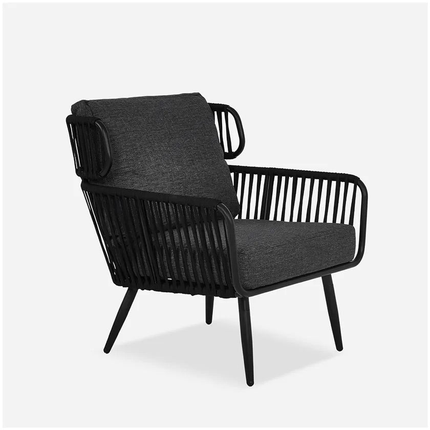Greta lounge chair, gray &amp; black