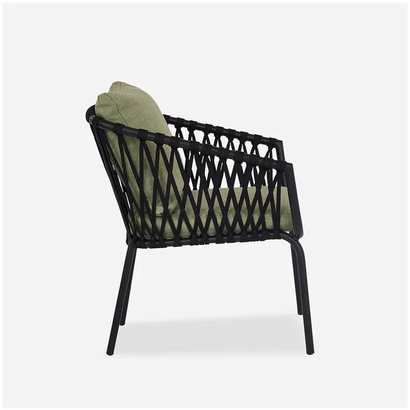Denmark Lounge Chair, Green &amp; Black