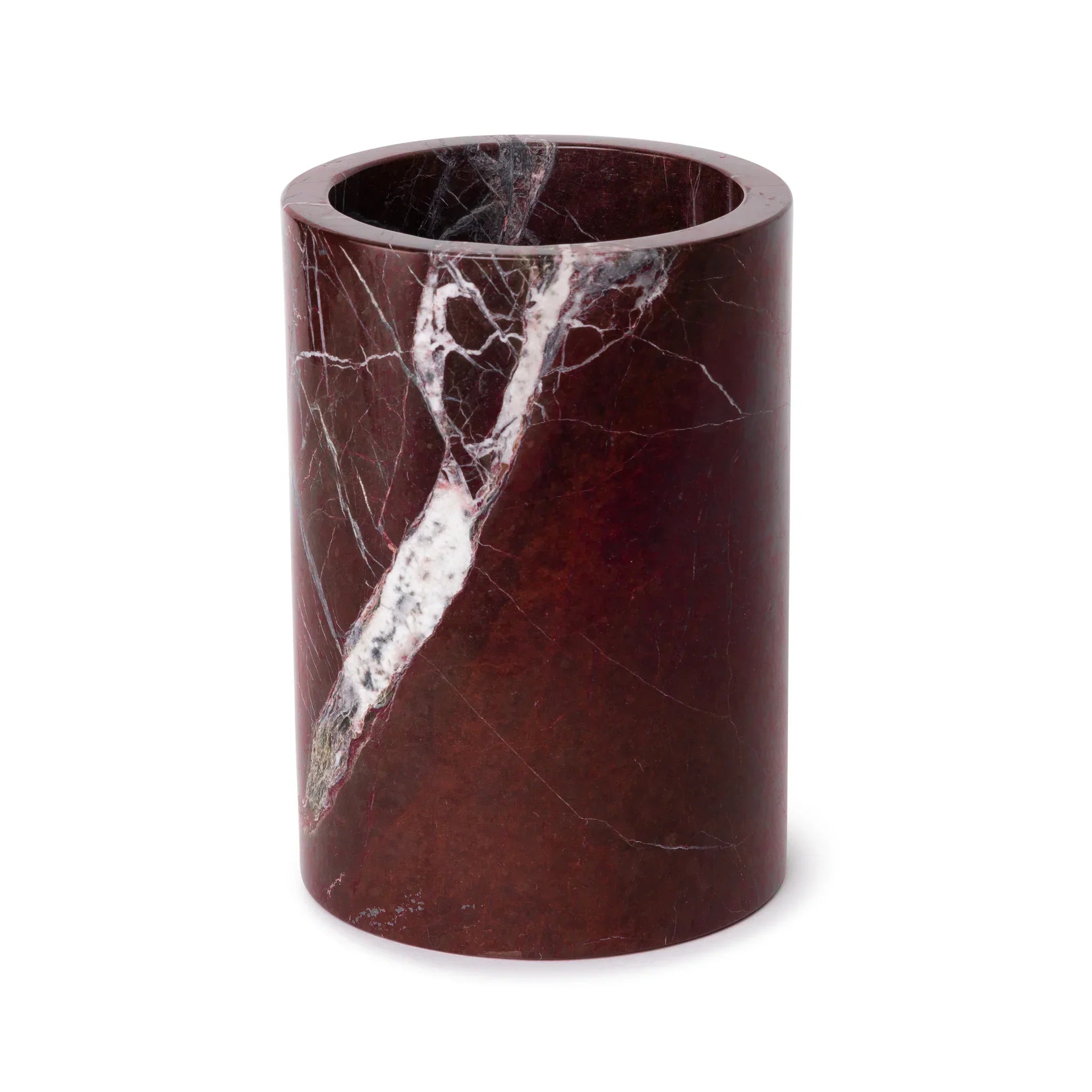 Marble vase/wine cooler red Ø12×18 cm