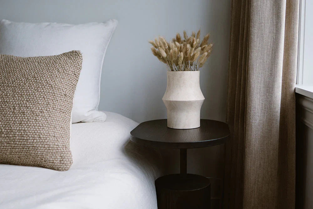 Travertine design vaas Ø12x20cm