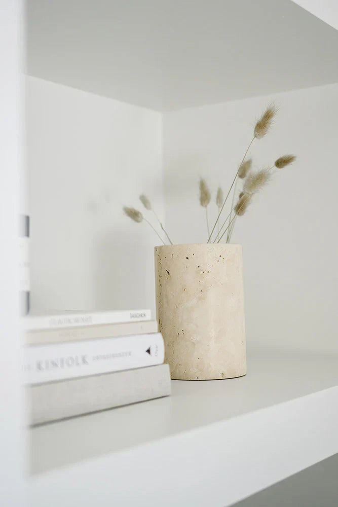 Travertine vase/wine cooler Ø12×18 cm