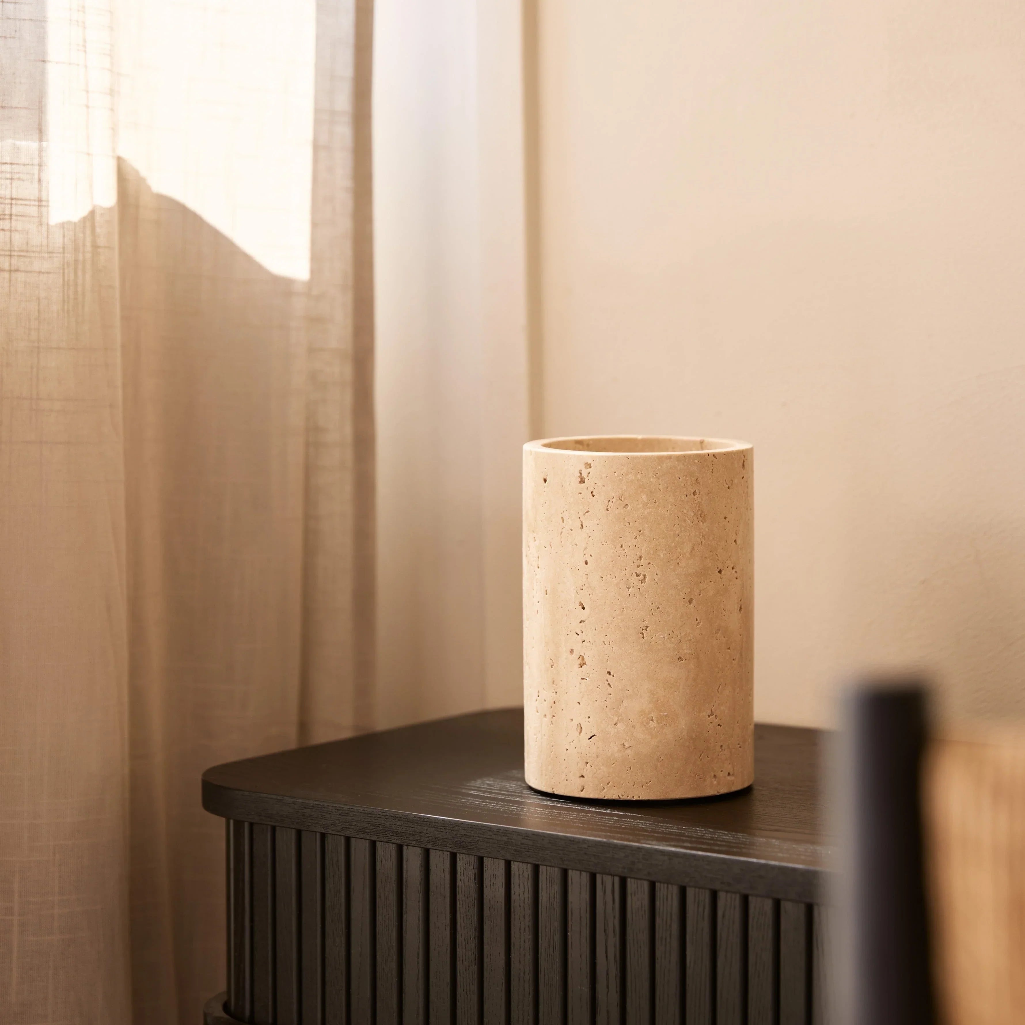Travertine vase/wine cooler Ø12×18 cm