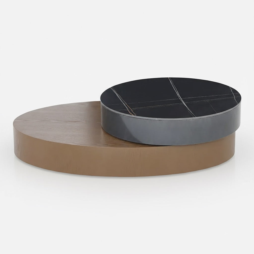 Lyra coffee table with oak veneer top, black &amp; walnut 